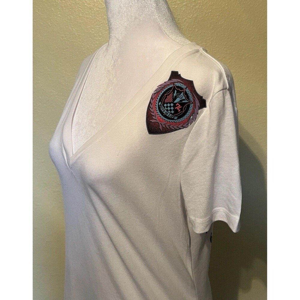 Fox Racing Moto is Life Established 1974 White Graphic Womens SS TShirt Sz L NWT - Picture 3 of 9
